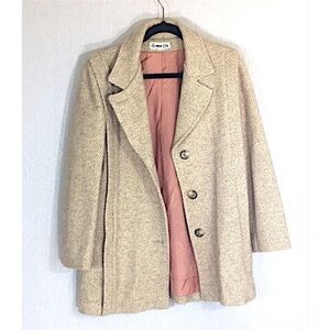 Vintage Herman Kay beige wool pea coat jacket